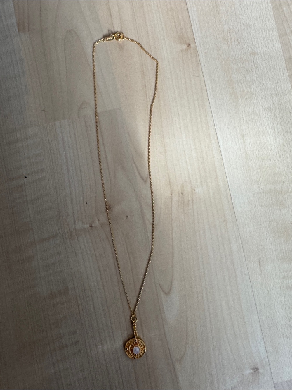 Satya Jewelry Gold Necklace with Moon Stone Accent